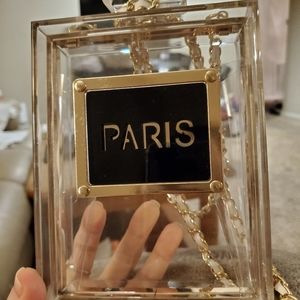 Clear perfume bottle purse